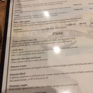 the menu