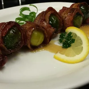 Bacon wrapped brussels as an appetizer!