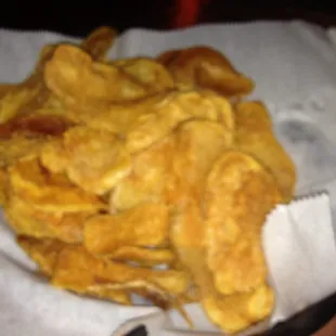 Homemade, hand-cut potato chips are AWESOME with a beer!