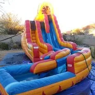 WOW!!! This 2 story Dual lane 20 ft tall waterside has a lower slide and a higher one with a pool at the bottom. Can be used dry