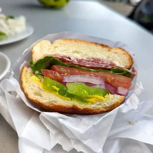 Salami sandwich. Very fresh ingredients.