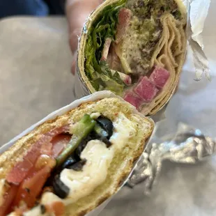 One is Falafel and the other is the  Cheese