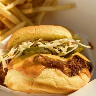 a sandwich and french fries