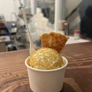 the honey drizzle mirrors the waffle pizza :o