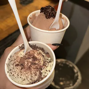 Fresh Mint and Chocolate Lavender in the mini size. So good! They are happiness in a little cup. Lol.