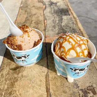 Brown Butter (left) Salted Caramel (right)