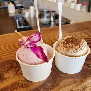 Valentines special on the left. Espresso chip on the right