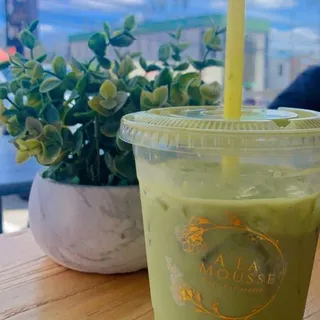 Iced Matcha Almond Milk Latte