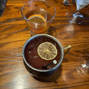 Bourbon and strawberry mule