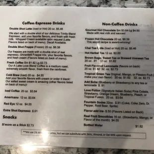 A Latté Love Coffee House: Menu