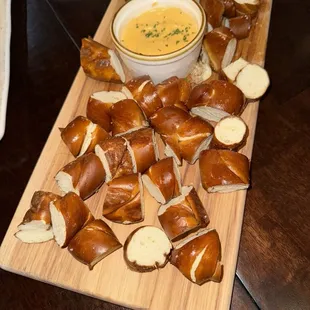 Pretzel bites with beer cheese