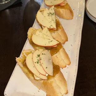 Apple, Brie Cheese, Bruschetta