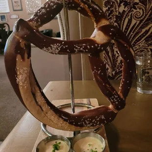 Pretzel with beer cheese