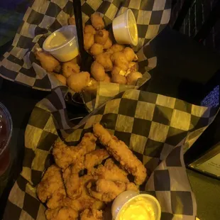 Cheese curds &amp; chicken tenders - pretty good