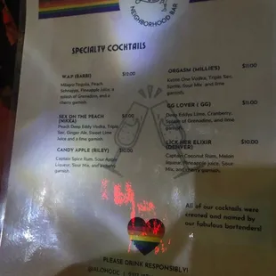 menu
