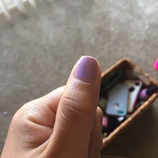 Terrible manicure! So many bubbles and lines aren't neat.