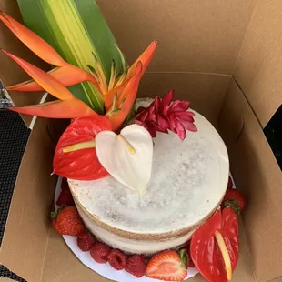 Semi naked tropical cake