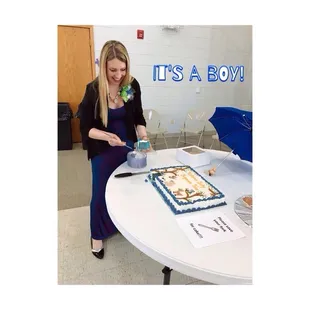 Blue Velvet Gender Reveal Cake