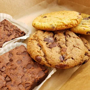 Brownies and cookies to bring to visit friends this Saturday morning