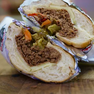 a sandwich cut in half