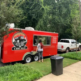 a red food truck
