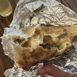 Soul Food Burrito with catfish