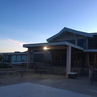 View of the lodge from the patio area