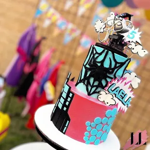 Spider-Gwen Gwen Stacey ghost spider spider-man birthday party superheroes superhero girl iced cookies cupcakes favor boxes spiderverse