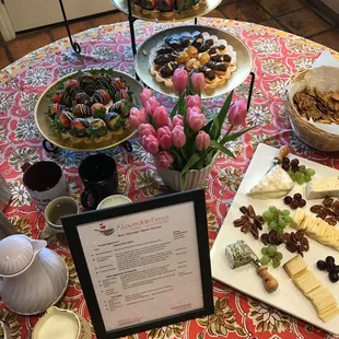 Dessert table for a small open house reception.