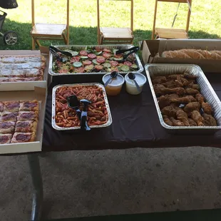 a table full of food