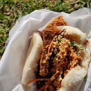 Tofu Gua Bao... In the sunlight - yummy!