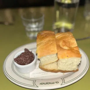 Focaccia with olive tapenade