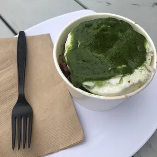 Pesto egg whites (+bacon)