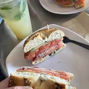 Smoked Salmon Bagel Sandwich