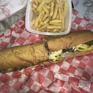 a sandwich and french fries