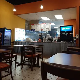 the inside of a restaurant