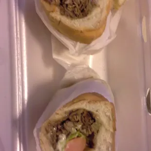a sandwich in a styrofoam container