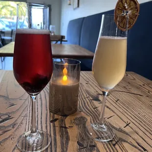 Hibiscus Mimosas and Blood Orange Mimosas