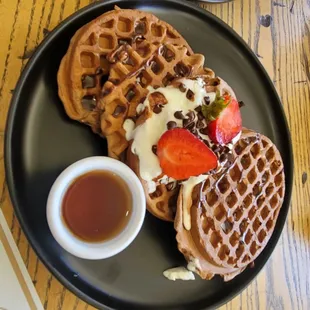 waffles, food