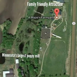 Fun for the kids, but in back is a prison for dogs breeding to sell puppies on this farm.  This is a Puppy Mill!  Google it!  Shame on them!