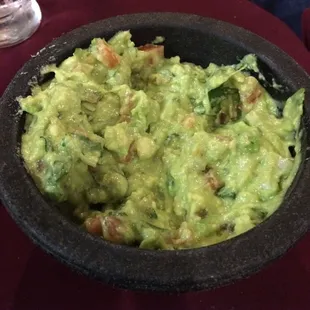 Awesome fresh made when we order Guac. Holy Guacamoley this was amazing!
