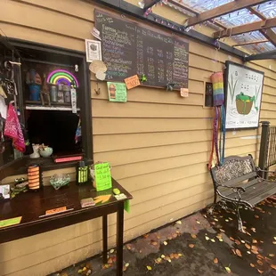 Outdoor window service with new roof!