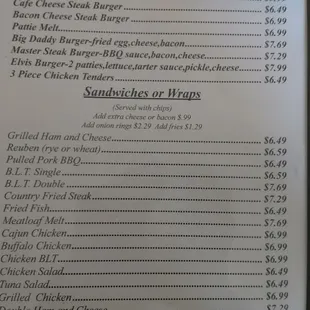 a menu for steak burgers