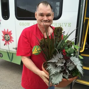 Billy is off to deliver a one of a kind floral arrangement.  Order one today!