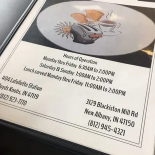 a menu for a nice restaurant