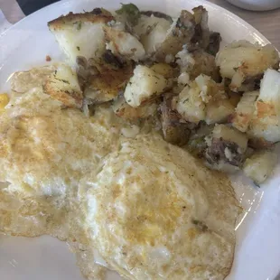 Eggs and the potatoes