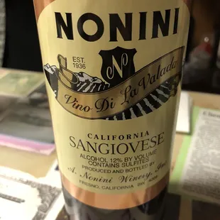 This Sangiovese was one of my favorites. Medium body and very smooth.