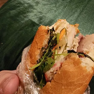 Bahn mi was not good. Look at the rotting veggie