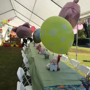 balloons on tables