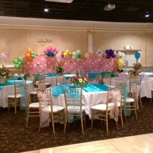 Linens rental and halls decoration is also party of a party comes 2 u party rental services